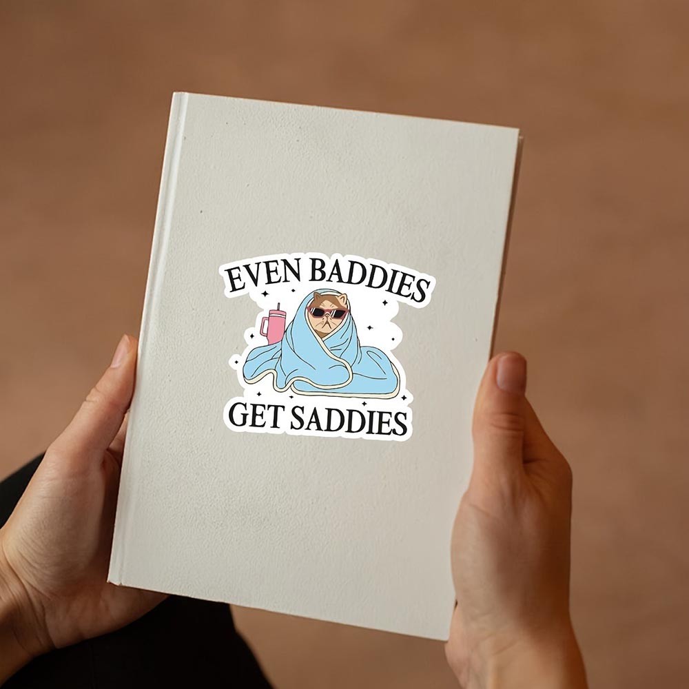 Easy-To-Apply Colorful High-Quality Gift-Worthy 3-Pack Cute Villain Cat Stickers