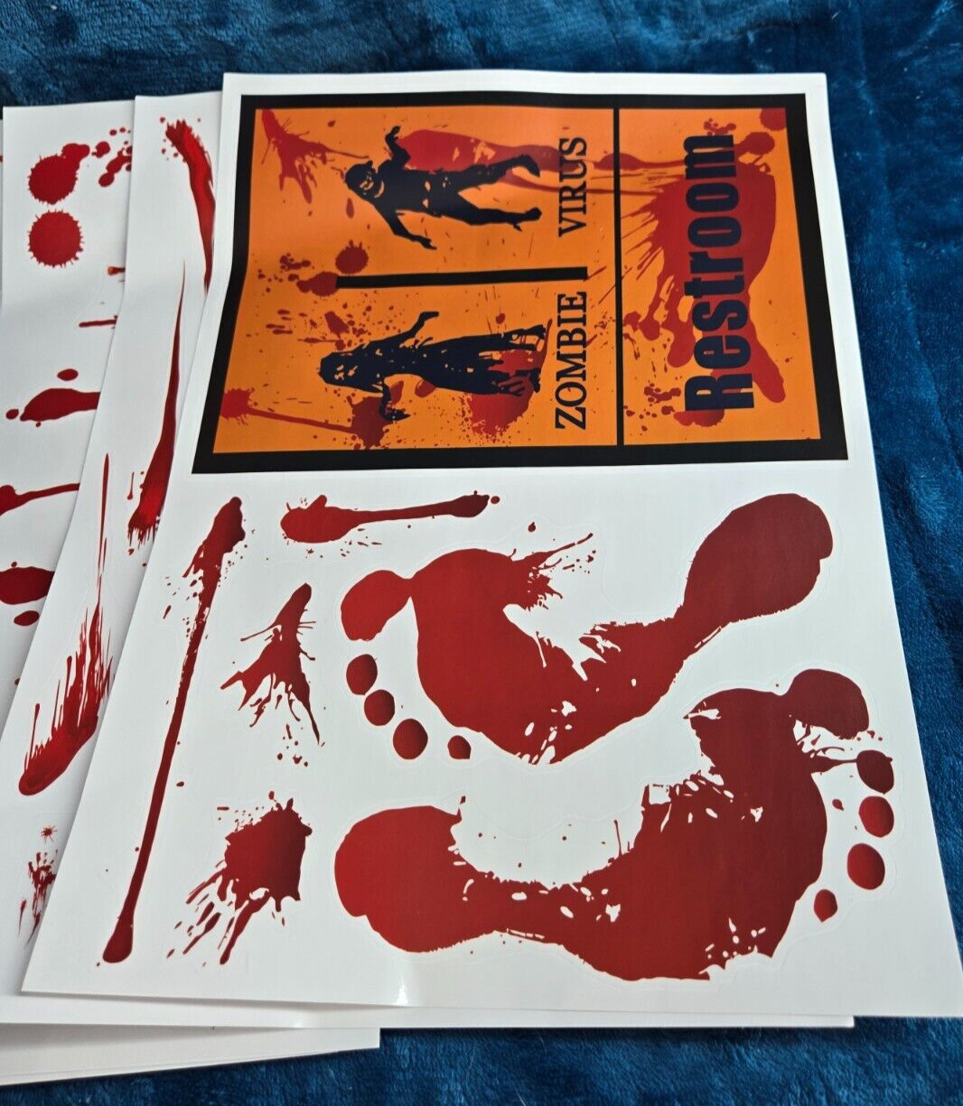 Halloween stickers Bloody Footprints Floor Clings Bloody party Decorations
