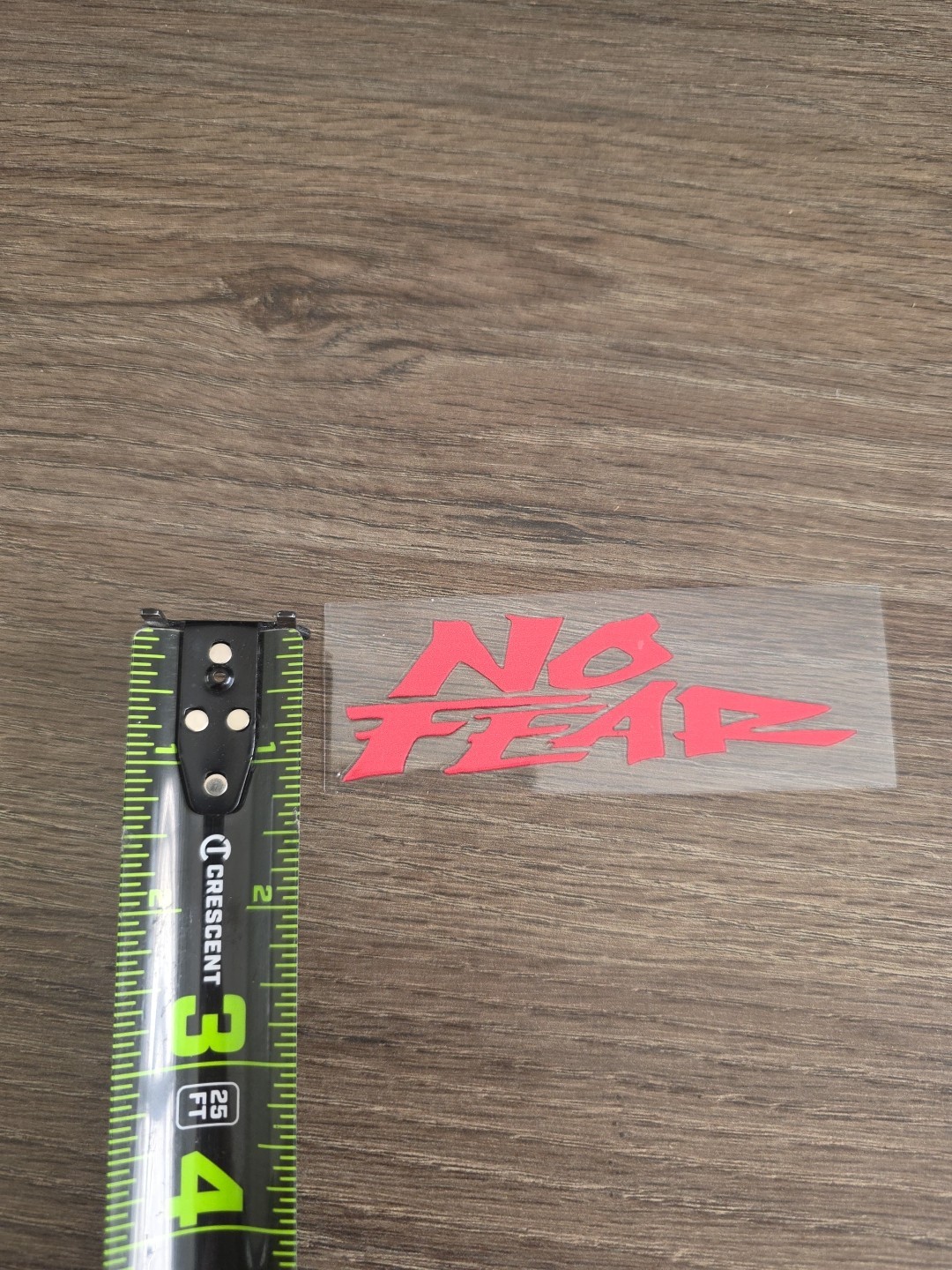 NO FEAR Red Decal Sticker Raised UV DTF Waterproof High Quality 4in