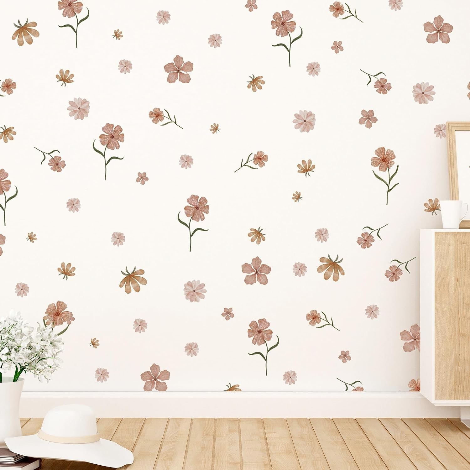 Flower Wall Decals Watercolor Wildflower Wall Art Removable Girl Room Decor