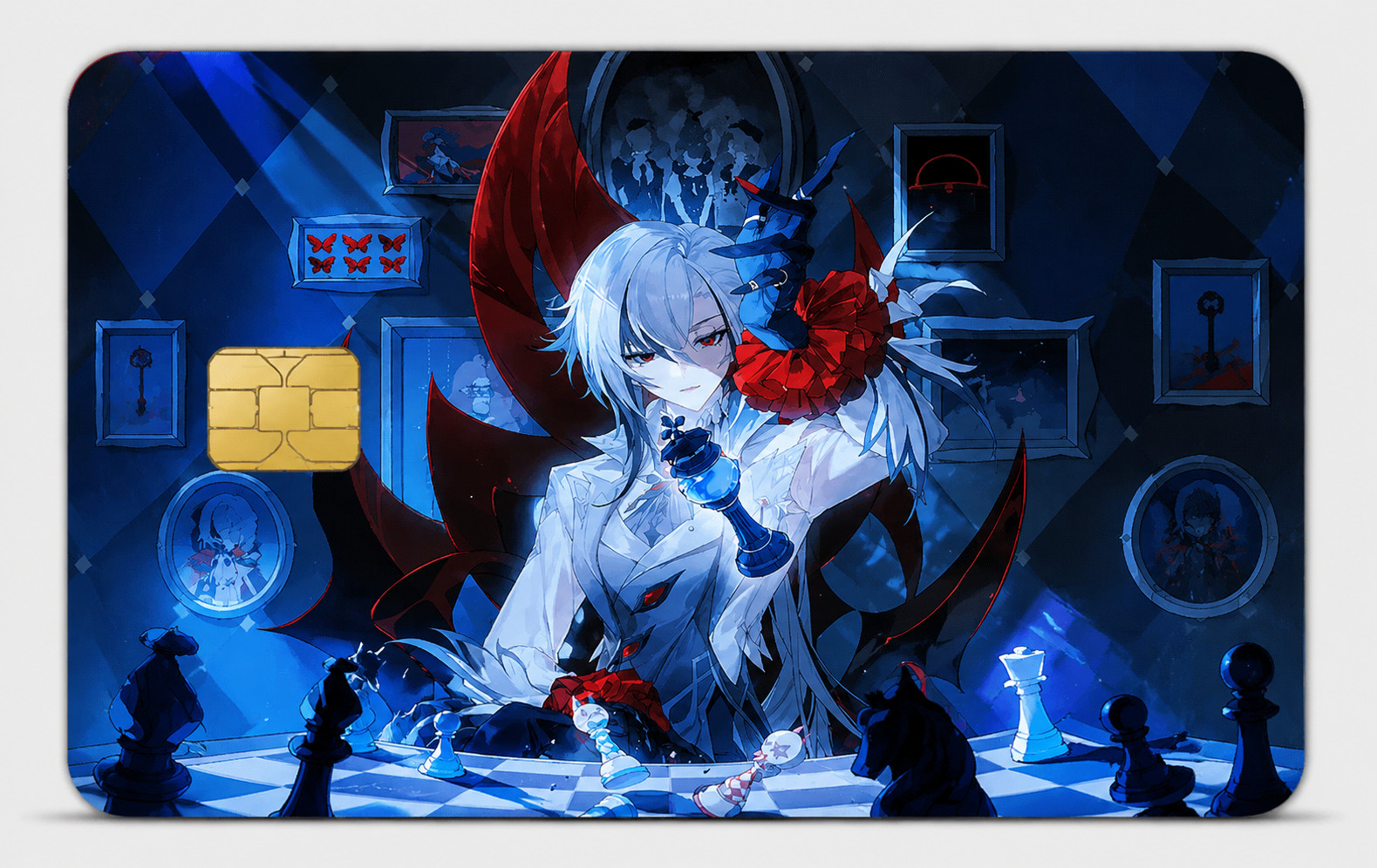 Genshin Impact Arlecchino Chess Scene Debit Card Credit Card Skin Vinyl Sticker