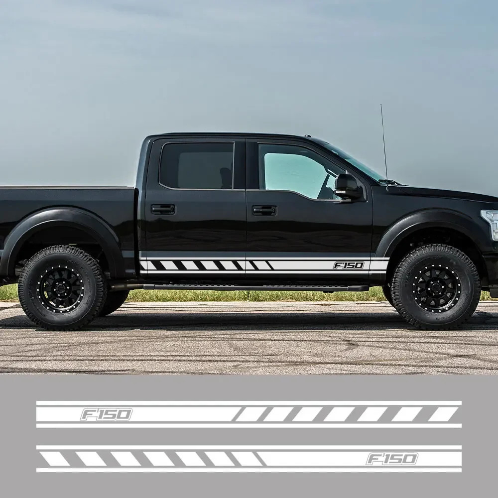 Aftermarket Door Side Skirt Stripe Decal for Ford F-150 Raptor | 2-Piece Pickup