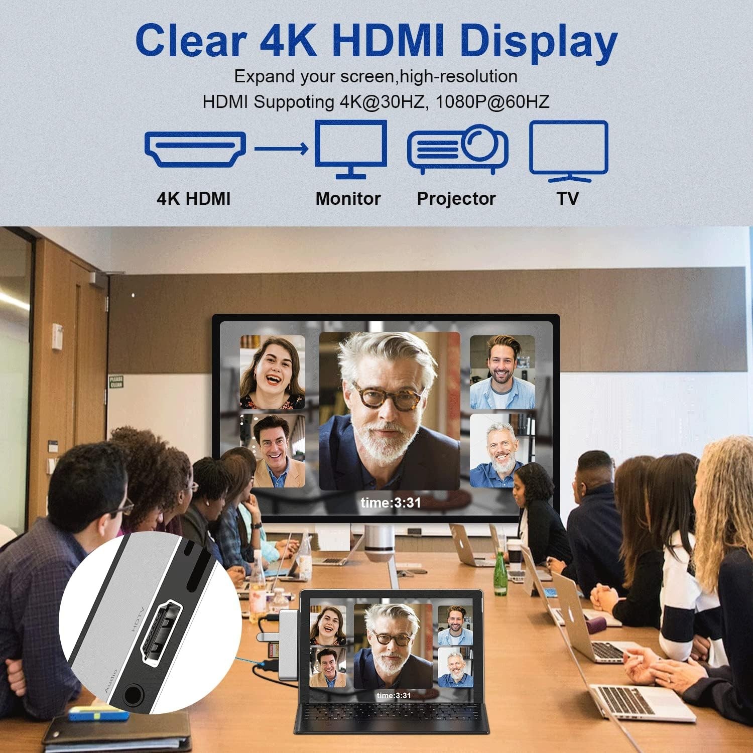 Surface Pro 9/10/11/X Docking Station, Surface Pro 11 USB Hub with 4K HDMI, USB-