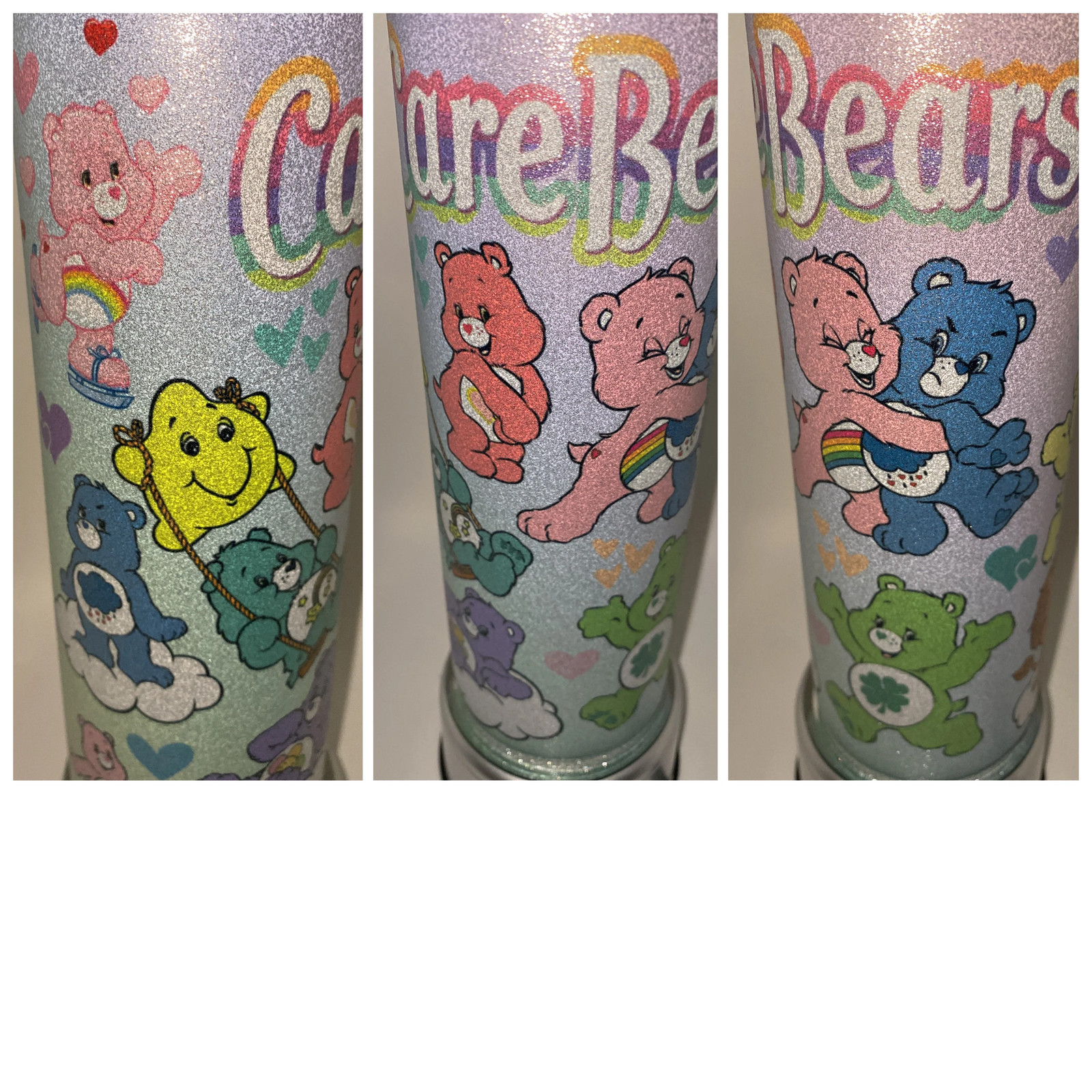 Care Bears GLITTER retro 20 oz tumbler inspired Nostalgic 80s HOT or COLD