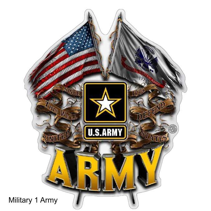 LARGE-SIZED CAR DECALS – U.S. MILITARY – 6 CHOICES