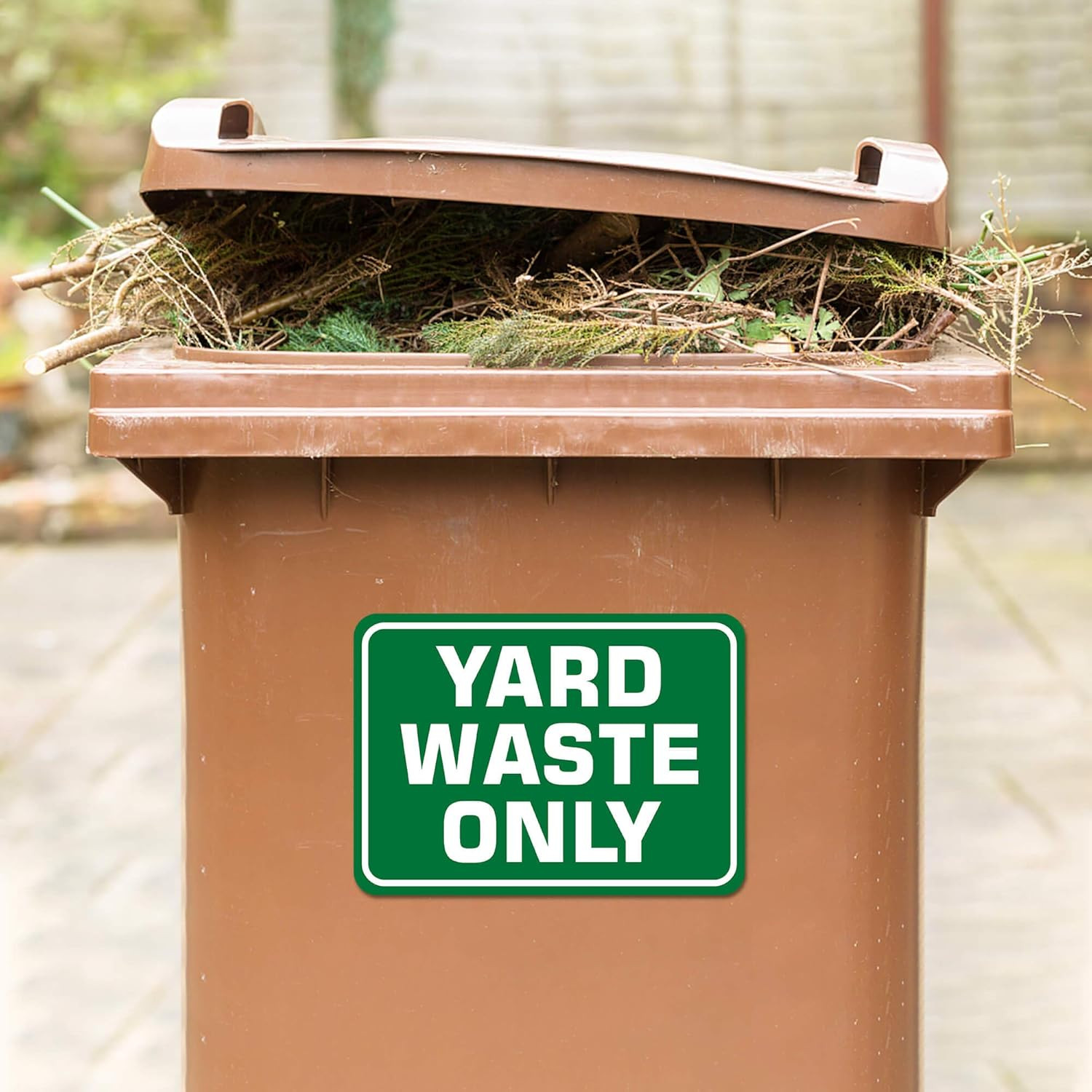 4 Pack Yard Waster Only Sticker Signs Self Adhesive Vinyl Yard Waste Decals