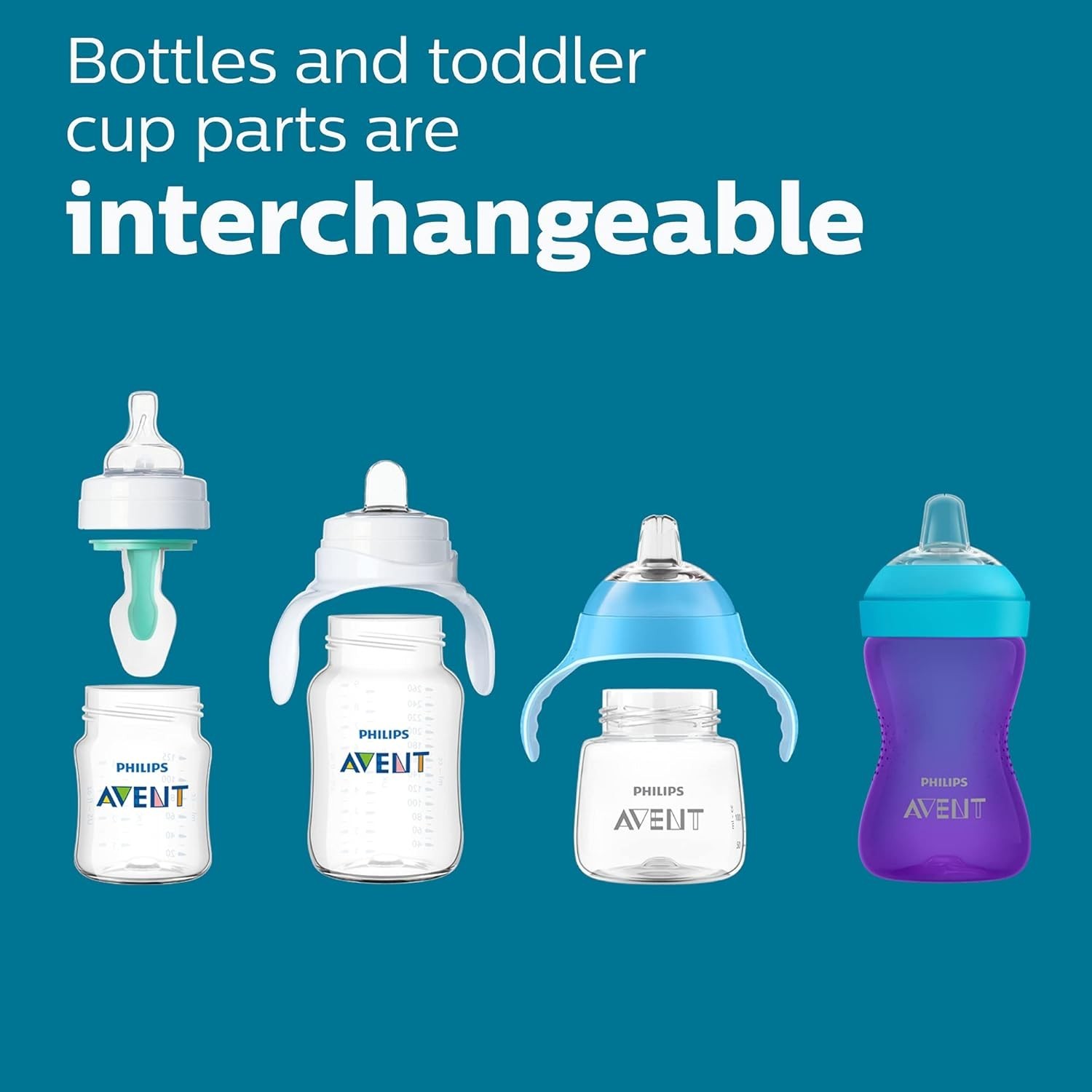 Anti-Colic Bottle with AirFree Vent, 9oz, with Flow 2 Nipples, 1m+, 4pk, Blue, S