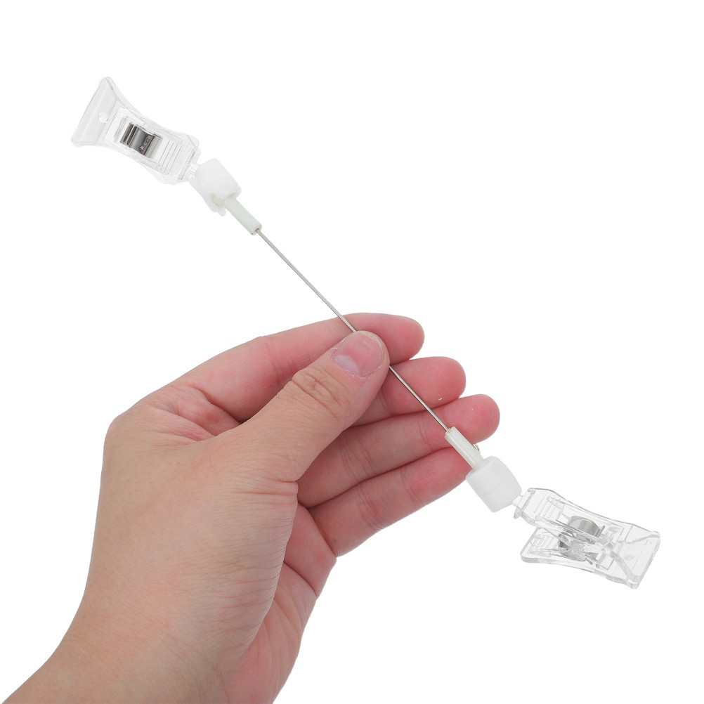 10 Pcs Sign Clips Retail Price Display Shelf Clear Plastic Label for Paper