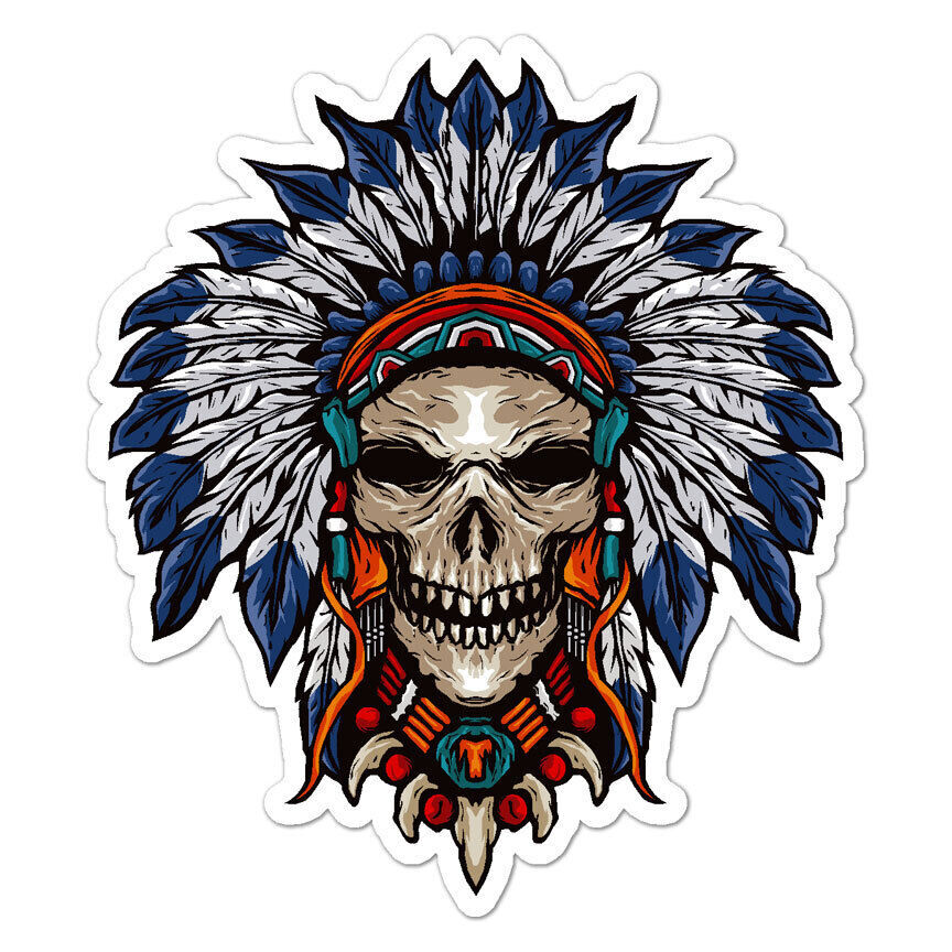 Native American Skull Sticker Decal