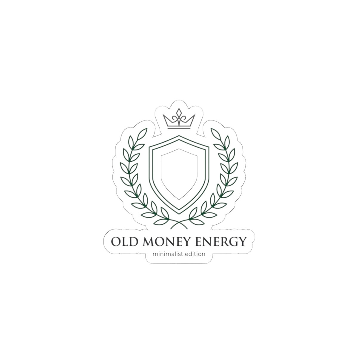 Old Money Energy Sticker | minimalist serif, monochrome quiet luxury
