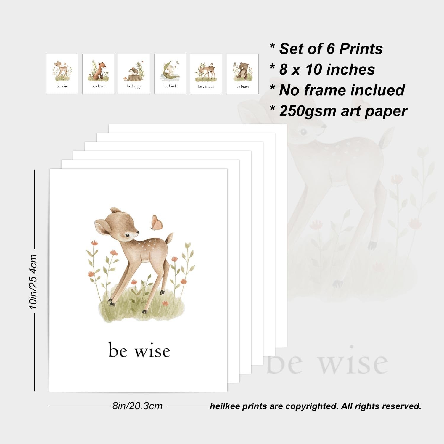 Woodland Nursery Decor Jungle Safari Animals Pictures for Classroom Forest Wa…