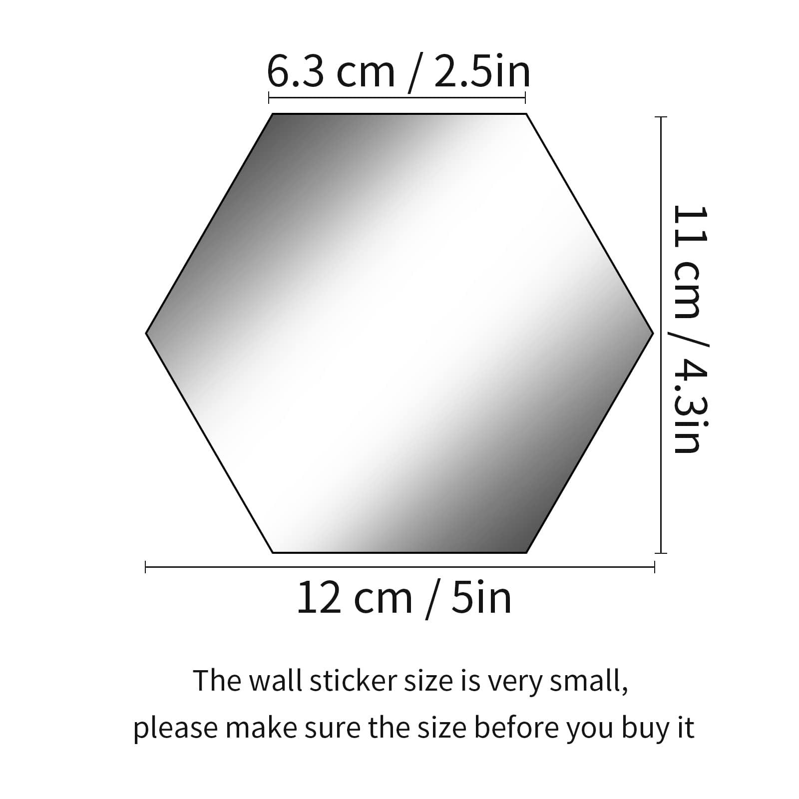 24 Pieces Removable Acrylic Mirror Setting 12.6 x 11 x 6.3 cm, Silver