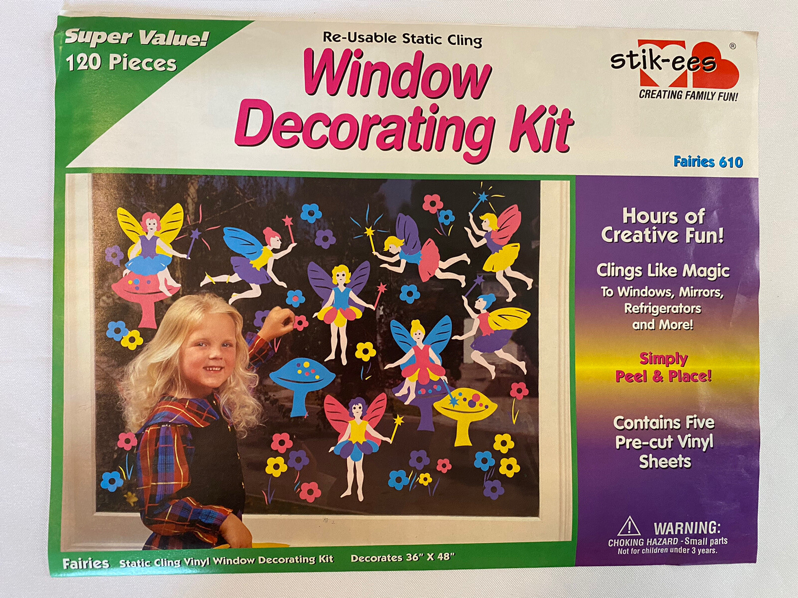 Fairies Vintage Stik-EES Vinyl Decals Window Clings Magical Fairyland Fun Girls