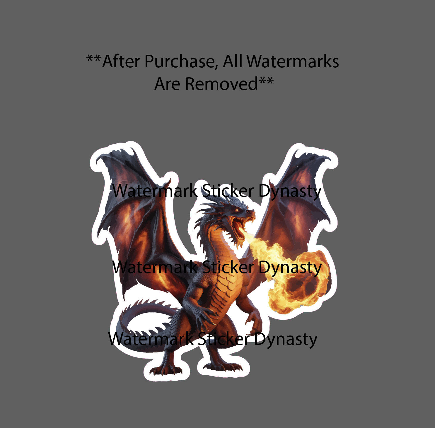 Fire Breathing Dragon Sticker Waterproof Decal Fantasy Book Movie Gift NEW