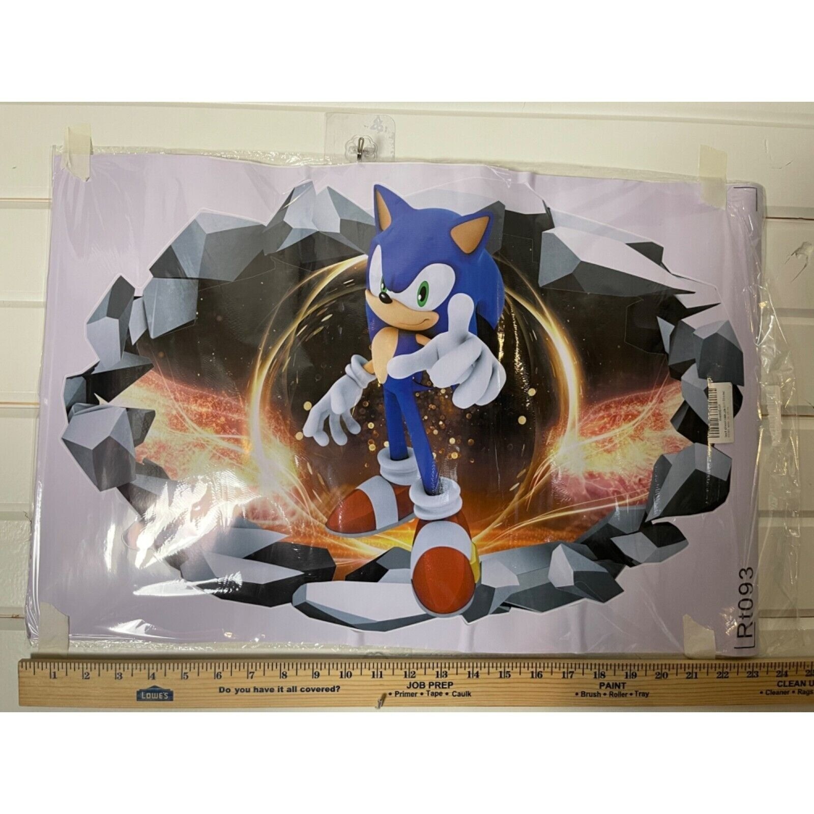 Sonic Wall Decal 3D Hole Art Children's Cartoon Vinyl Wall Sticker for Nursery K