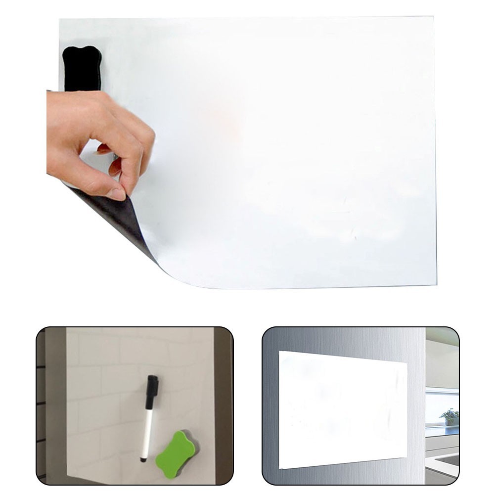 Flexible Magnetic Whiteboard for Fridge or Office Reusable and Trimable