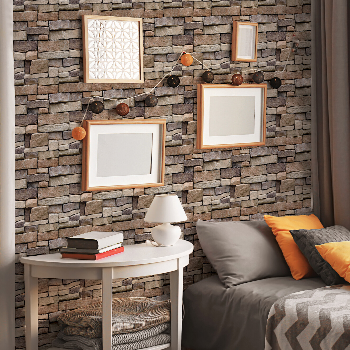12"x12" 10Pcs 3D Wall Sticker Tile Brick Panel Self-adhesive Wall Waterproof PVC