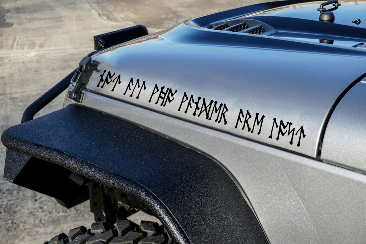 Not All Who Wander Are Lost in Viking Futhark V5 Runes Vinyl Decal Norse Nordic