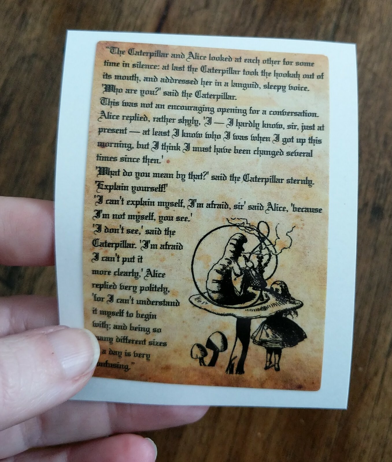 3.5" Classic Alice Adventures in Wonderland Decal Sticker Caterpillar Quote