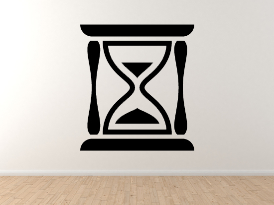 Hour Glass Shape- Sand Glass Time Keeper Silhouette – Vinyl Wall Decal Art