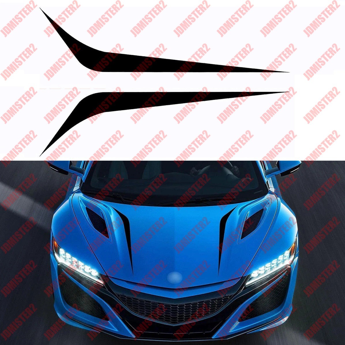Universal Hood Decal Hood Stripe Vinyl Graphics Sticker – Any Size Any Color