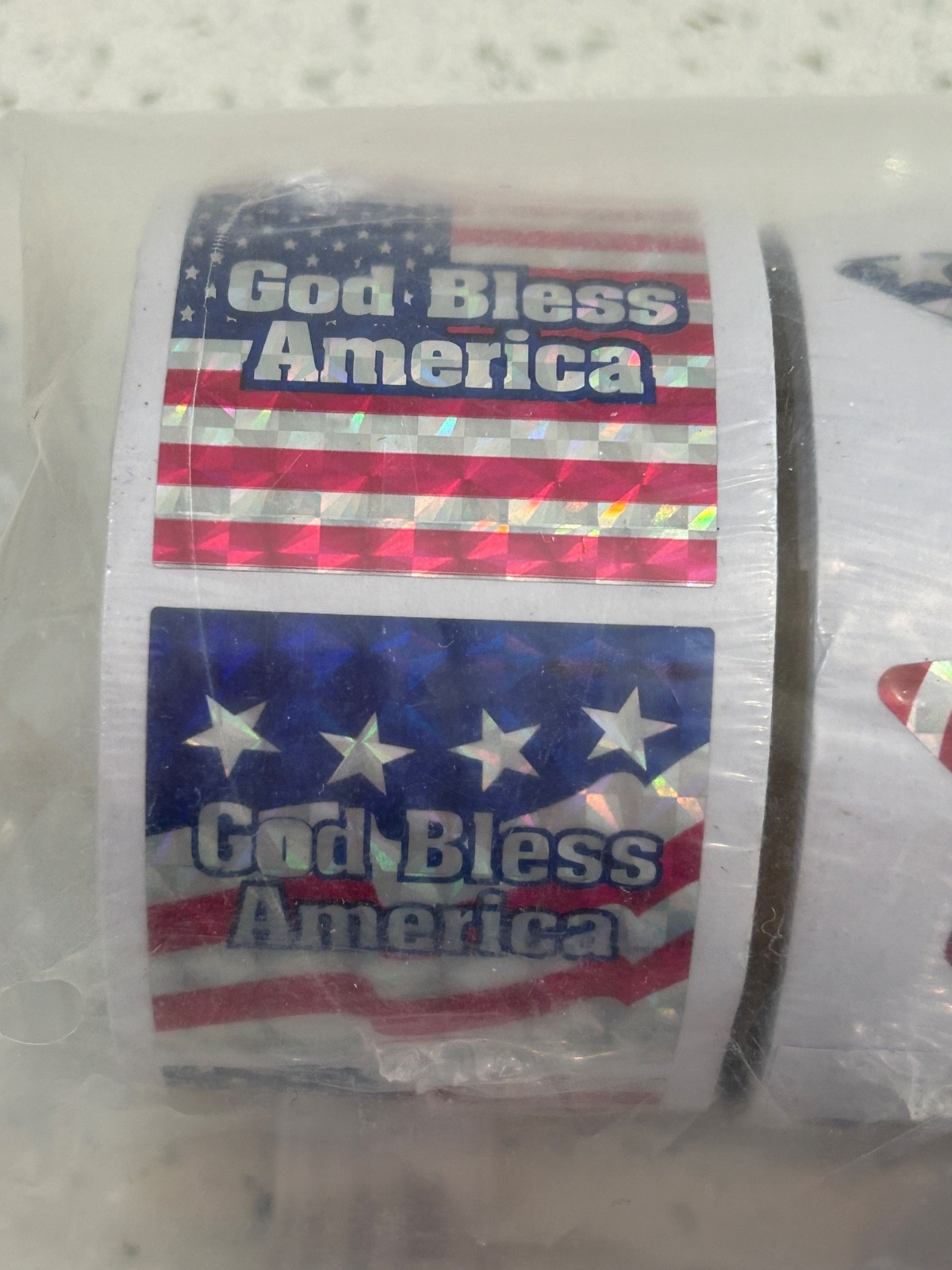 Star Spangled Red White & Blue Patriotic Stickers 6 Rolls – 750 Stickers Total