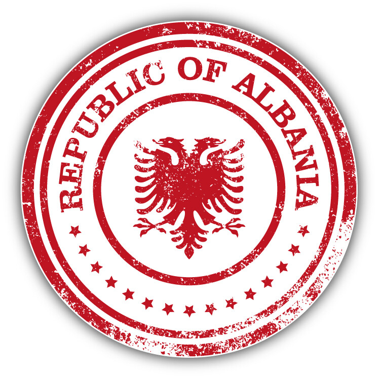 Republic Of Albania Grunge Rubber Stamp Car Bumper Sticker Decal