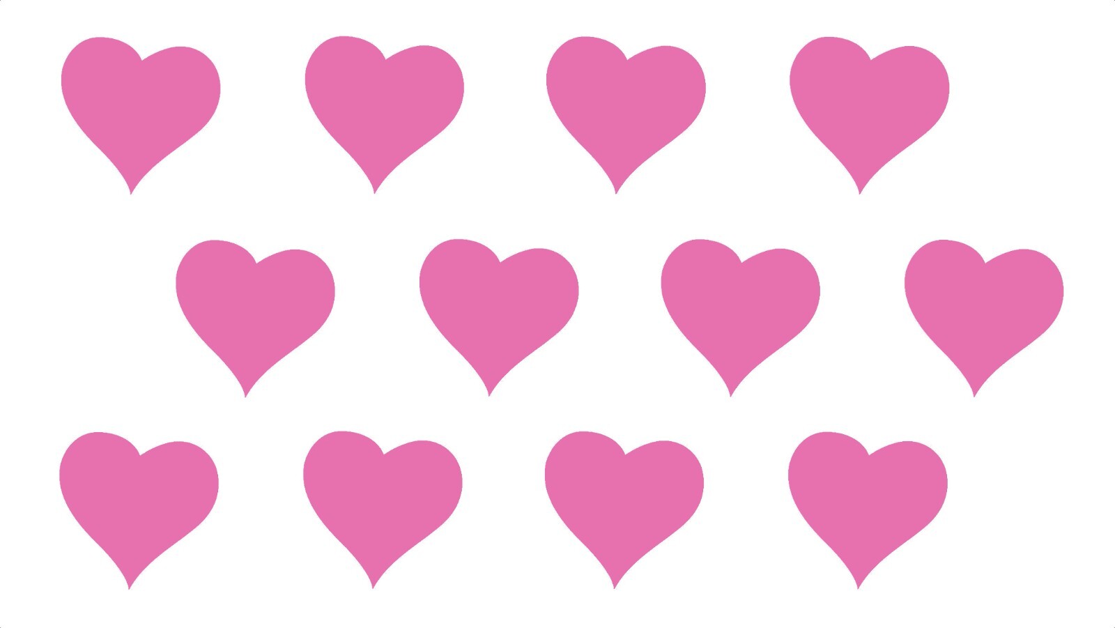 Valentine Heart Symbol Vinyl Decal Sticker Set of 12 Sheet of 12 Hearts Laptop