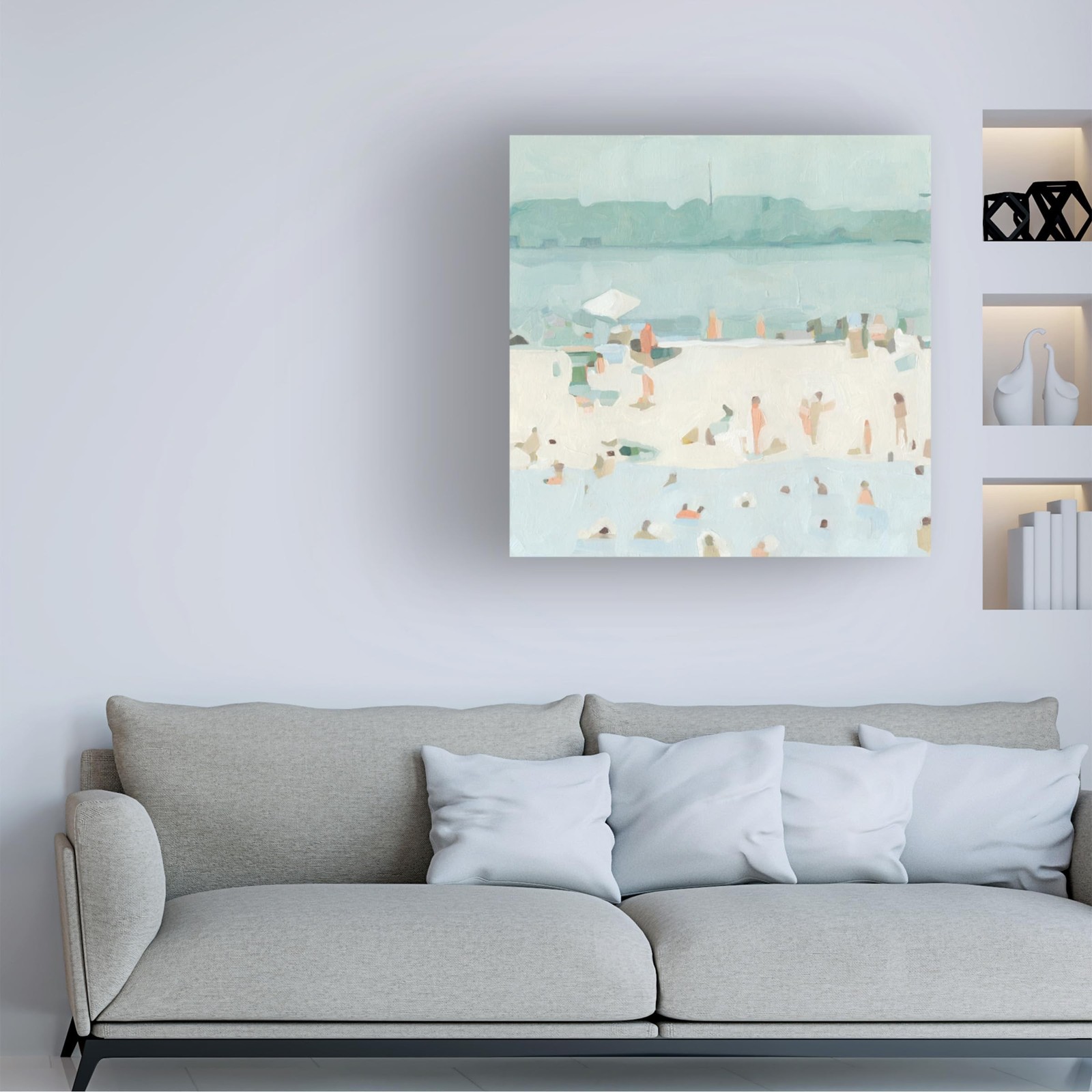Wrapped Canvas Wall Art – Emma Scarvey 'Sea Glass Sandbar I' Wall Art for Liv…