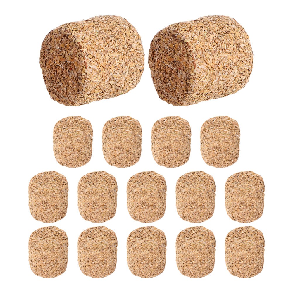 16PCS Faux Mini Hay Bales – Cylinder Miniature Hay Bales for Craft – Artificial
