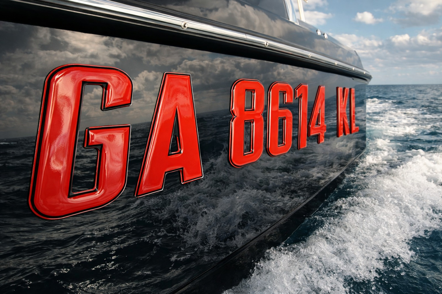Boat and Jet Ski Lettering Marine Grade Raised Registration Numbers Raised Domed