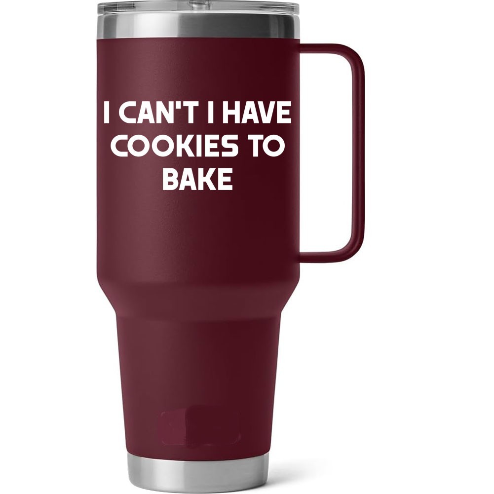 I Can't I Have Cookies To Bake Decal Sticker Die Cut Baker Baking Bakery Mug Cup