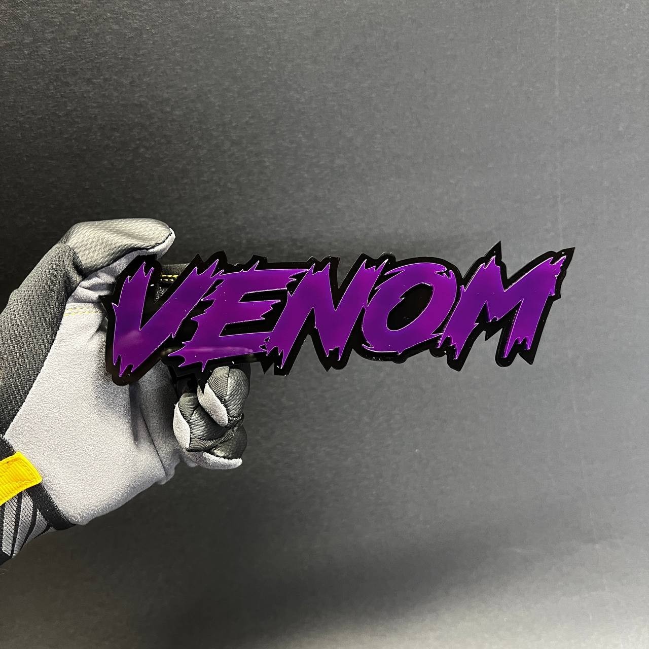 1x VENOMOUS Custom Text 3D Acrylic Car Emblem Badge Multicolor Fender Decal