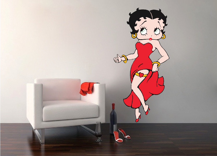 Betty Boop Wall Decal Pinup Cartoon Popular Art Vinyl Removable Mural, b01