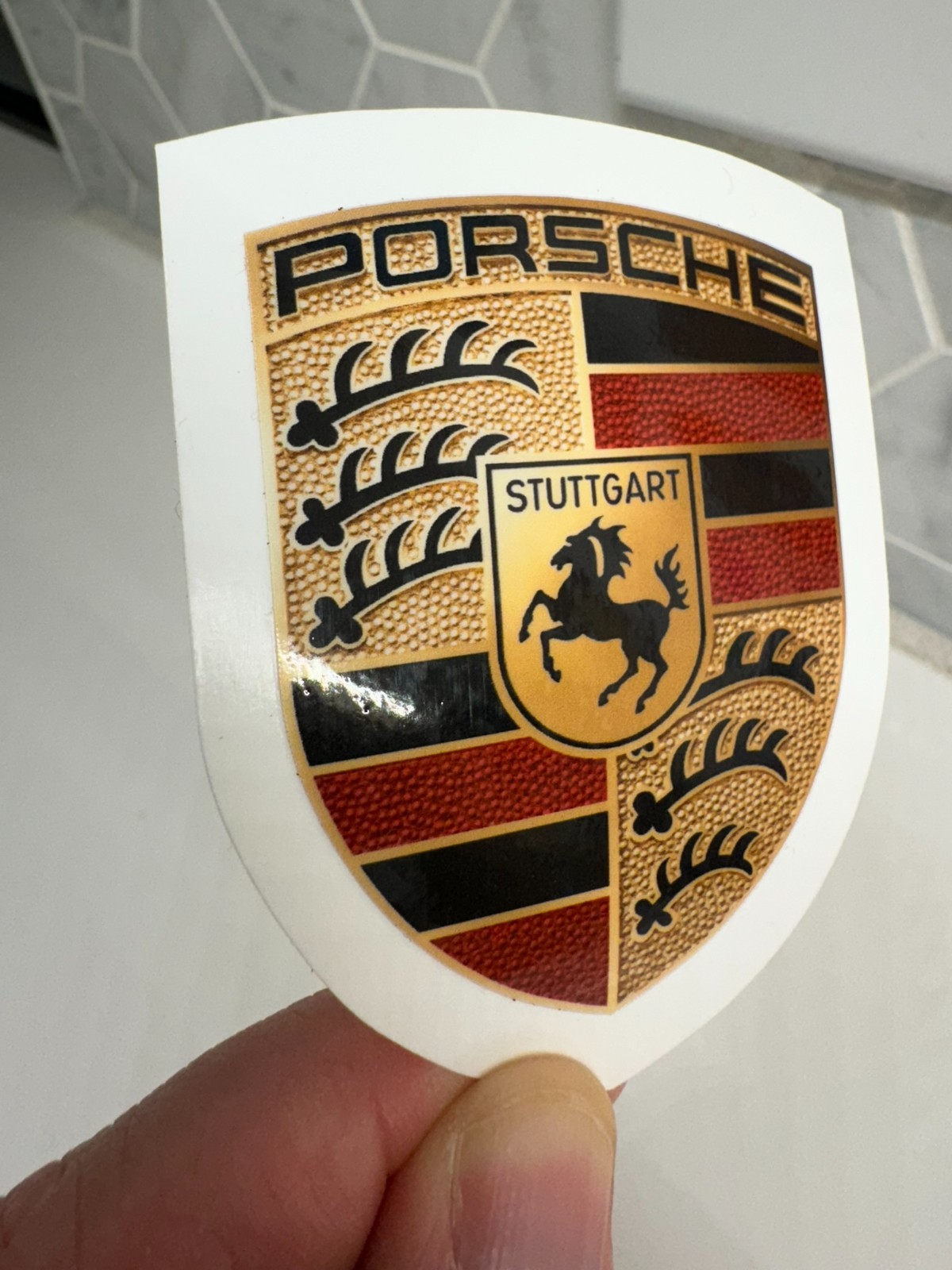 OEM Porsche Crest Sticker Logo Emblem Badge Bonnet WAP0130050MCST Genuine Black