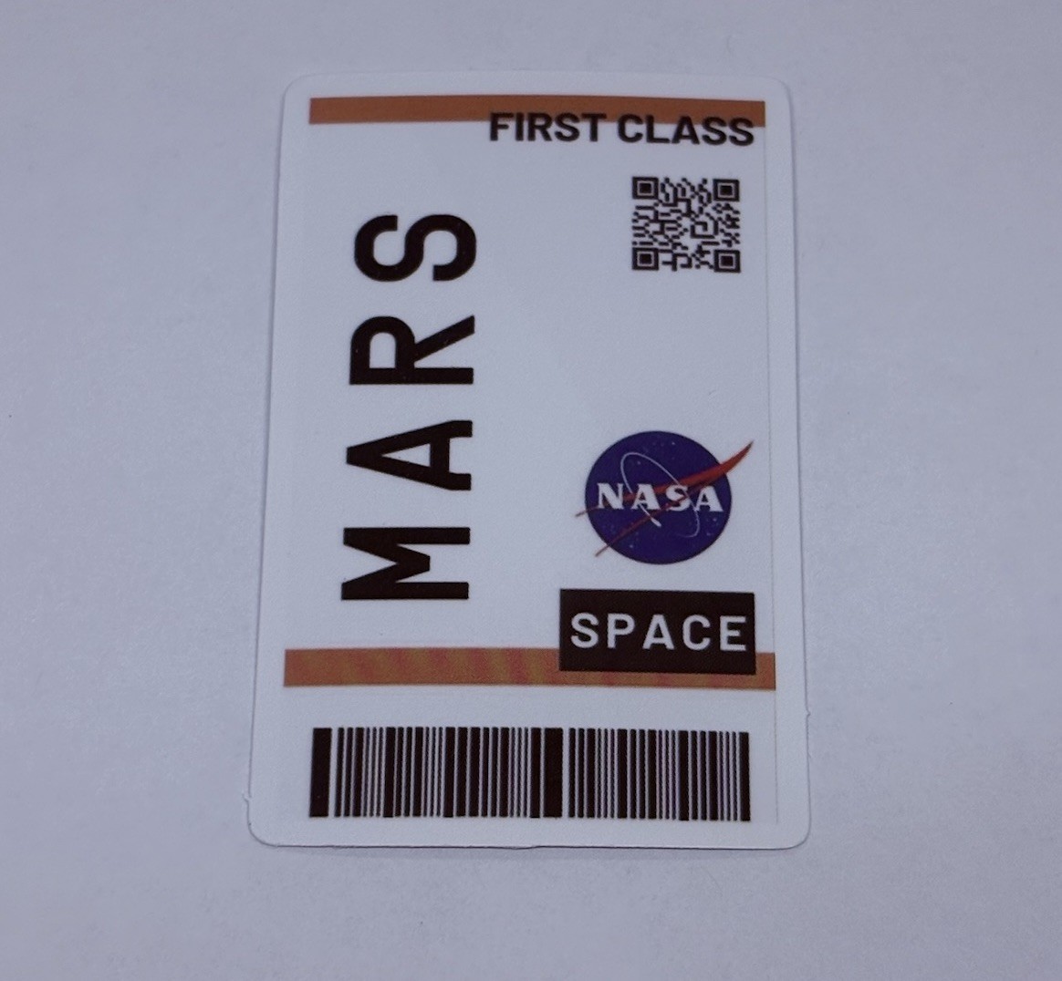 NASA Mars FirstClass Ticket Novelty Sticker Vinyl Decal Moon Space Art Tc9