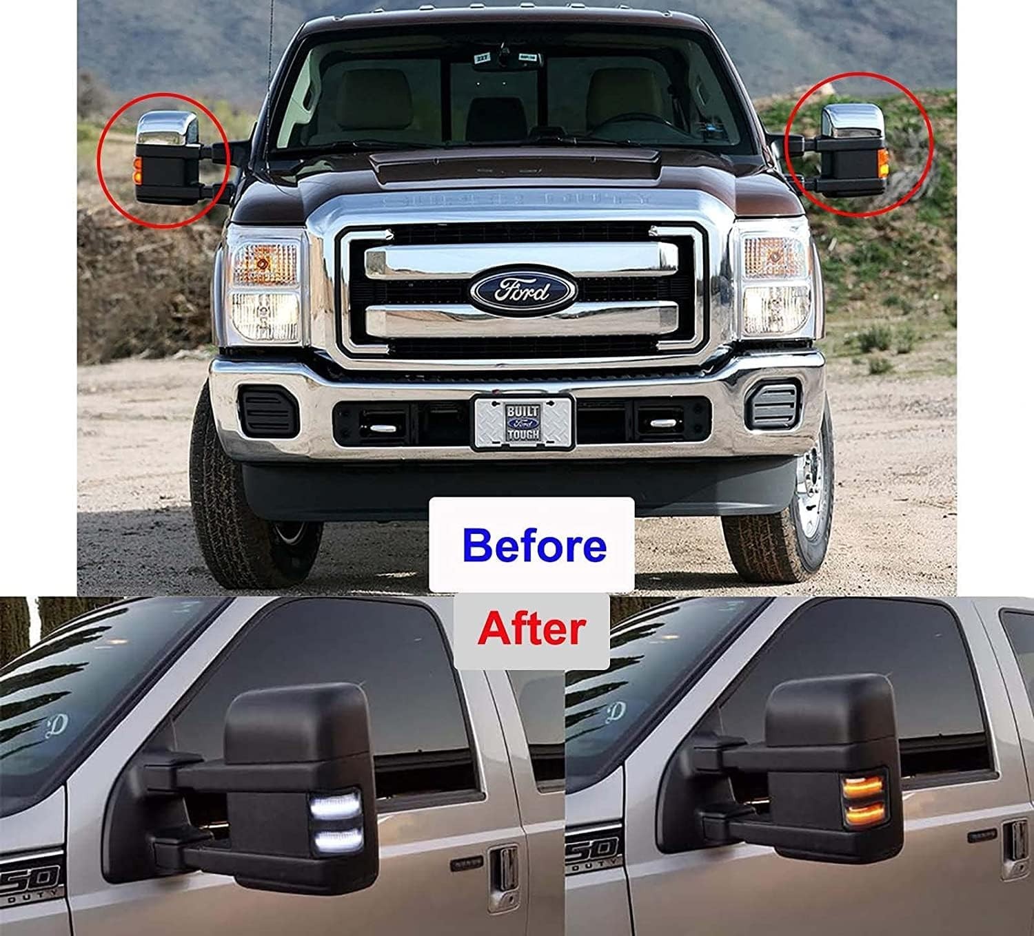 Switchback LED Side Mirror Marker Light Turn Signal Lamp for 2013-2014 Ford F150