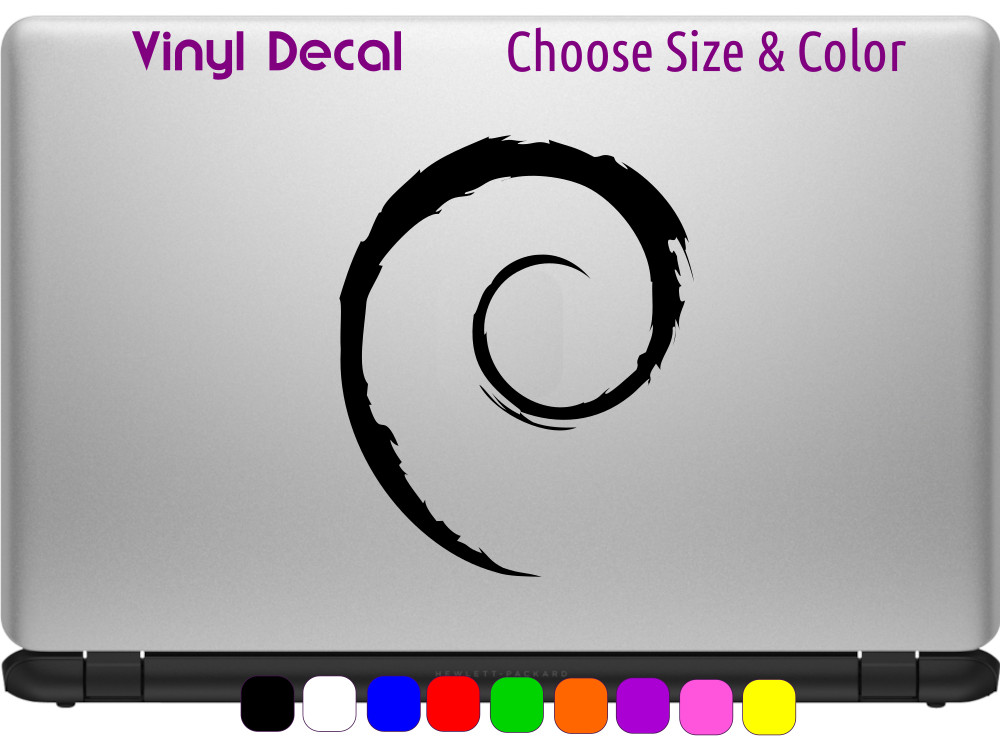 DEBIAN Spiral Linux Logo Vinyl Decal Laptop Car Window Sticker CHOOSE SIZE COLOR