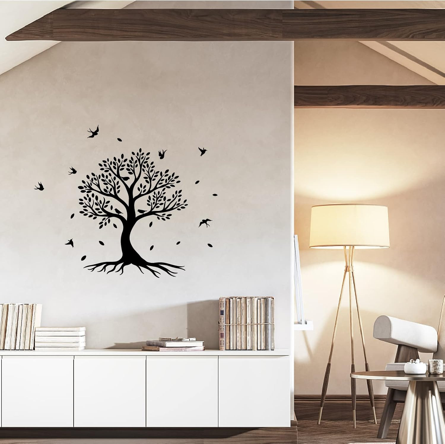 Tree of Life Wall Decor Stickers Birds & Branches 22.4X15.3 In