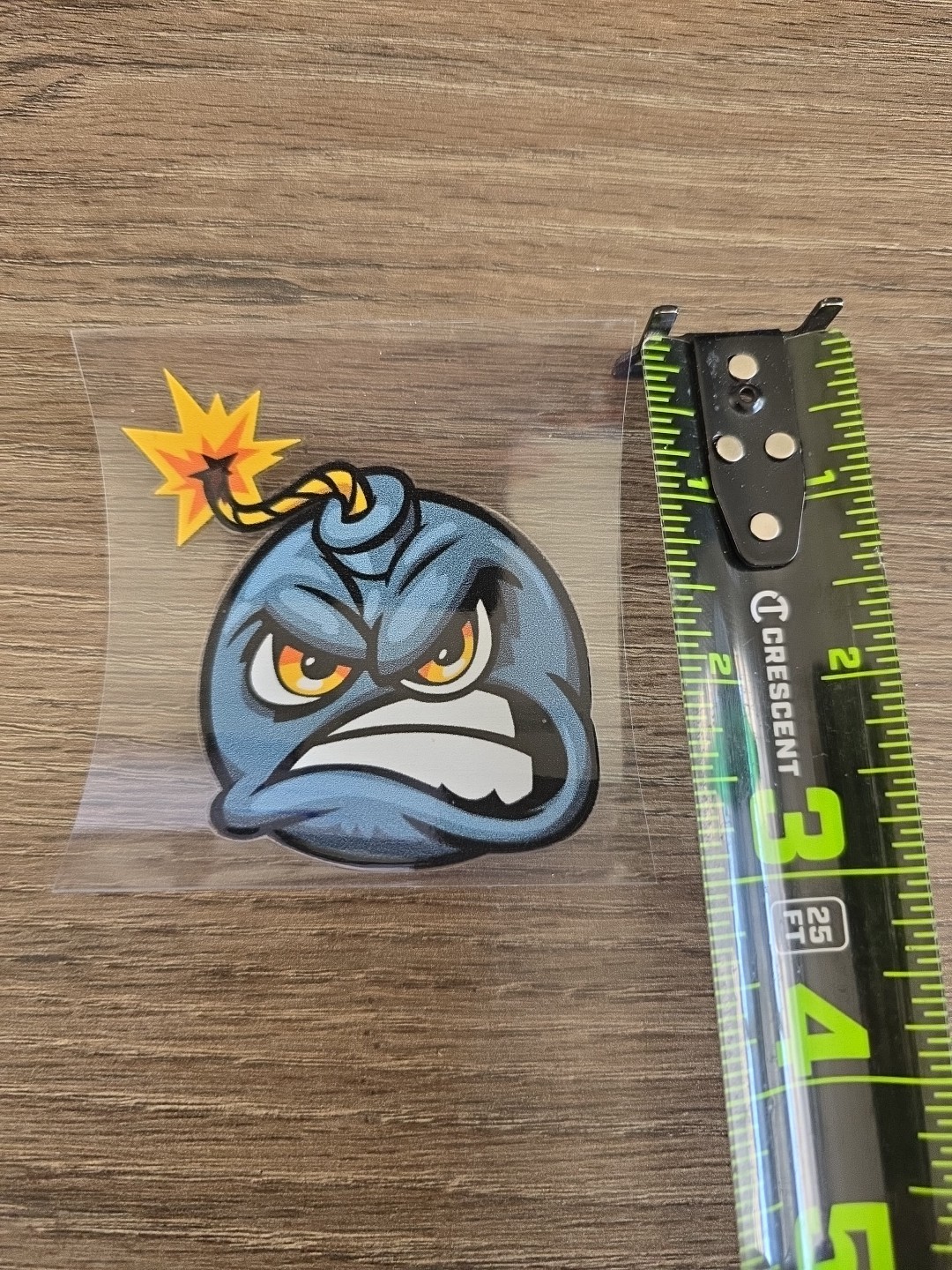 Custom UV DTF Ignited Angry Bomb Decal Sticker For Laptop, Books, Walls, Windows