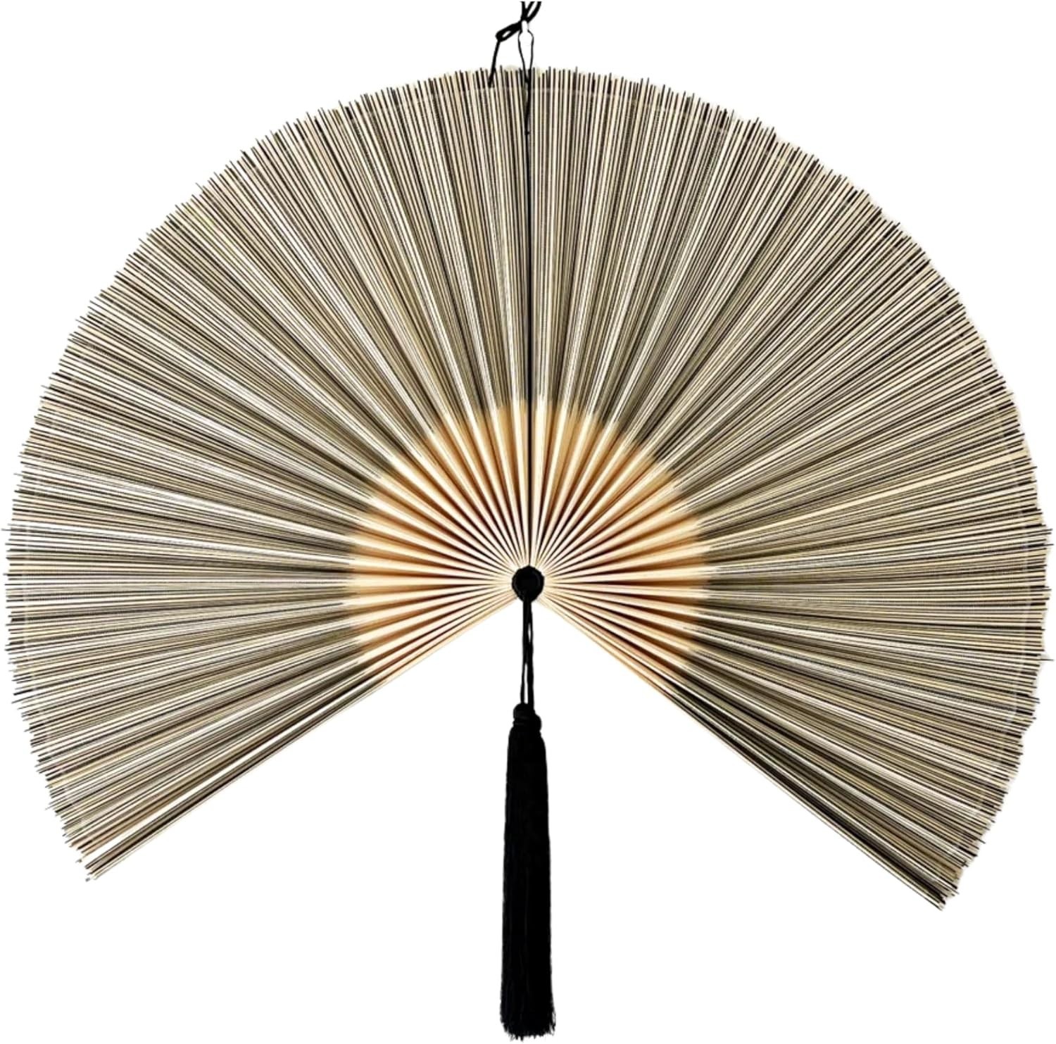 Fan Wall Decor Giant Fan Bamboo Wall Art for Boho Hanging Headboard 48×48