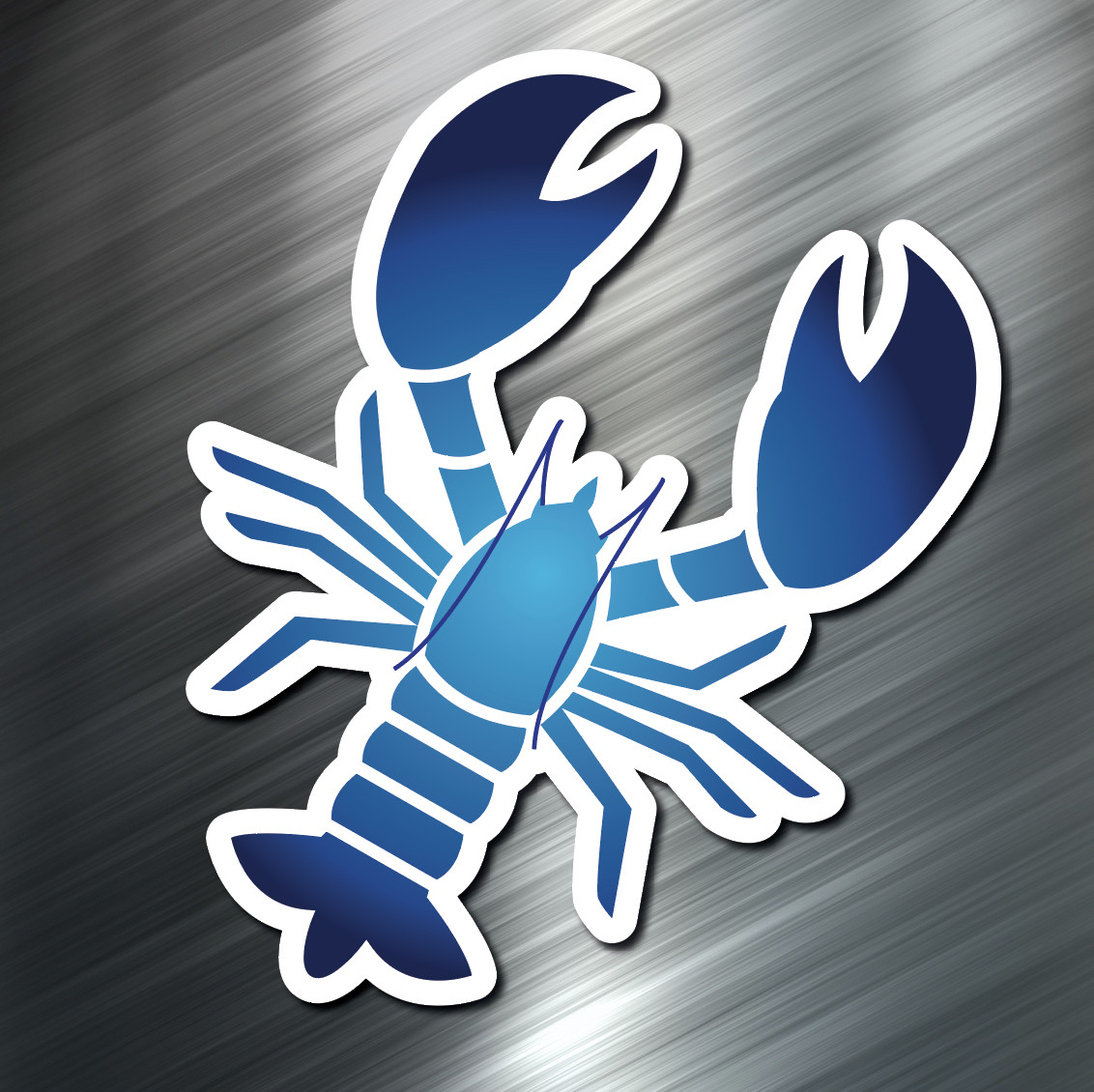 (1) ONE Blue Lobster Decal Sticker Car Boating Boat Ocean Surfboard Beach Scuba