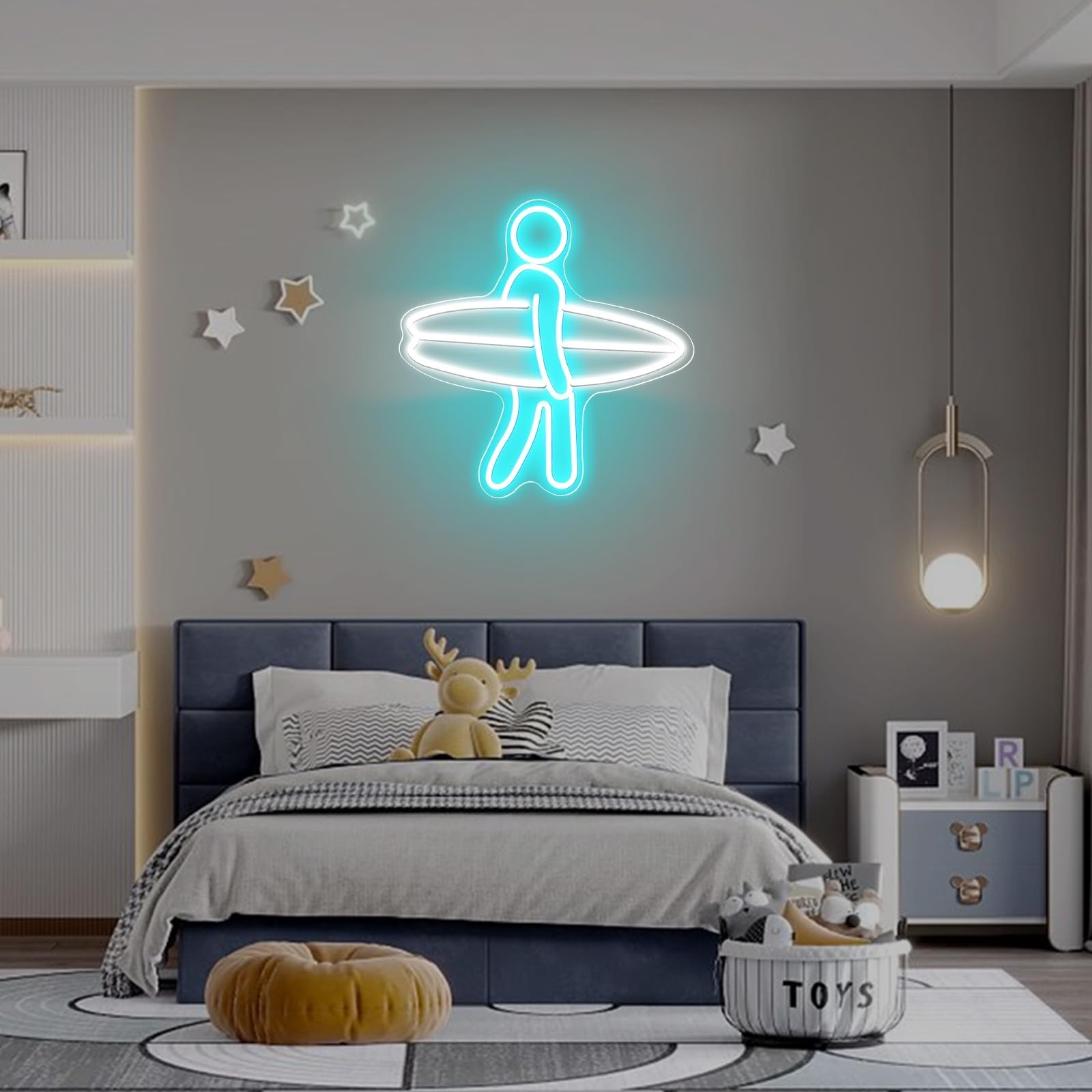 Surfer Neon Sign for Home Décor, Surfboard Neon Light for Wall Decor, Surfi