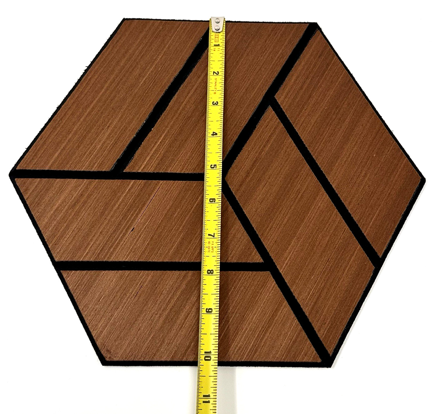 12 Hexagon Acoustic Veneer Wood Wall Panels in Oak Color Adhesive Back New NoBox