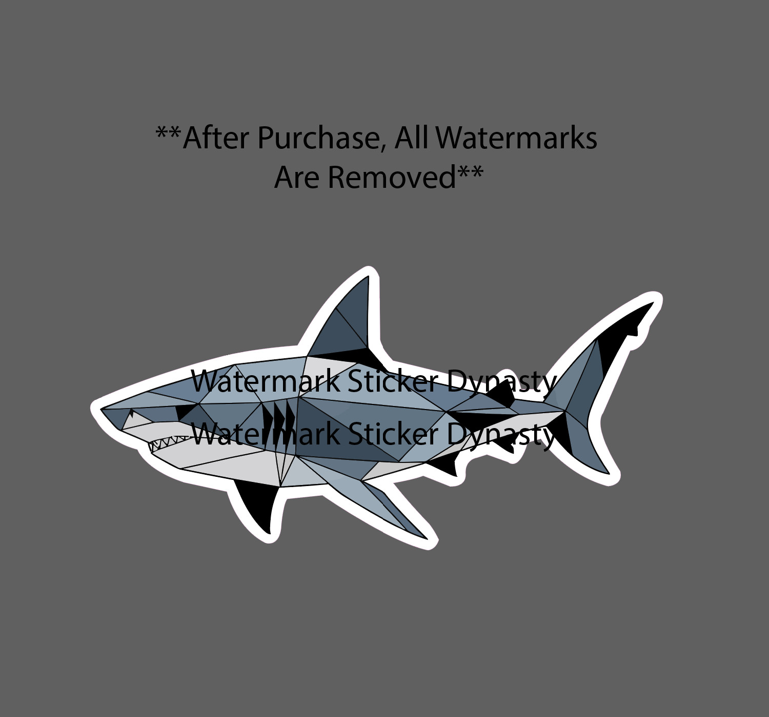 Shark Geometric Sticker Waterproof Decal Animal Ocean Beach Art Gift NEW