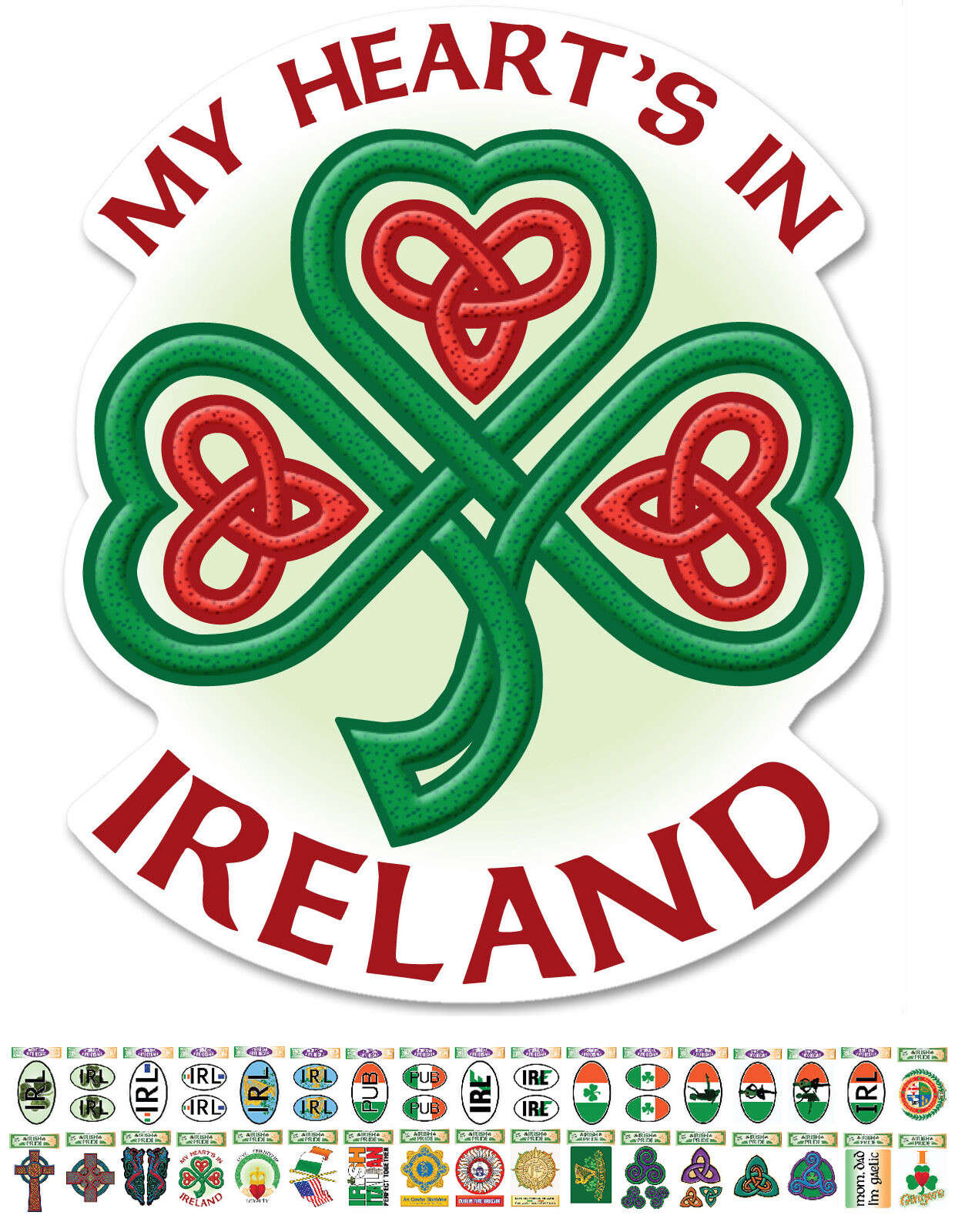 Celtic Shamrock Love Heart Ireland Irish Decal Sticker
