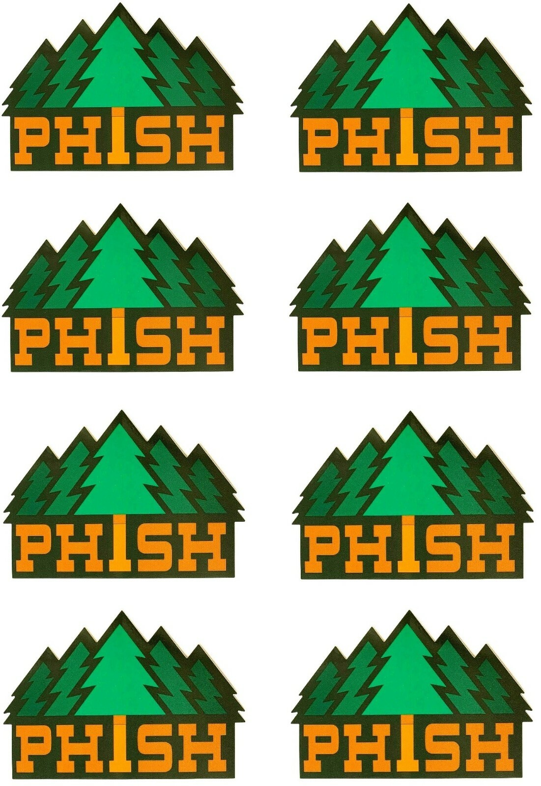 Phish Timber Vinyl Sticker Logo Emblem Insignia Memorabilia [Set of 8 Stickers]