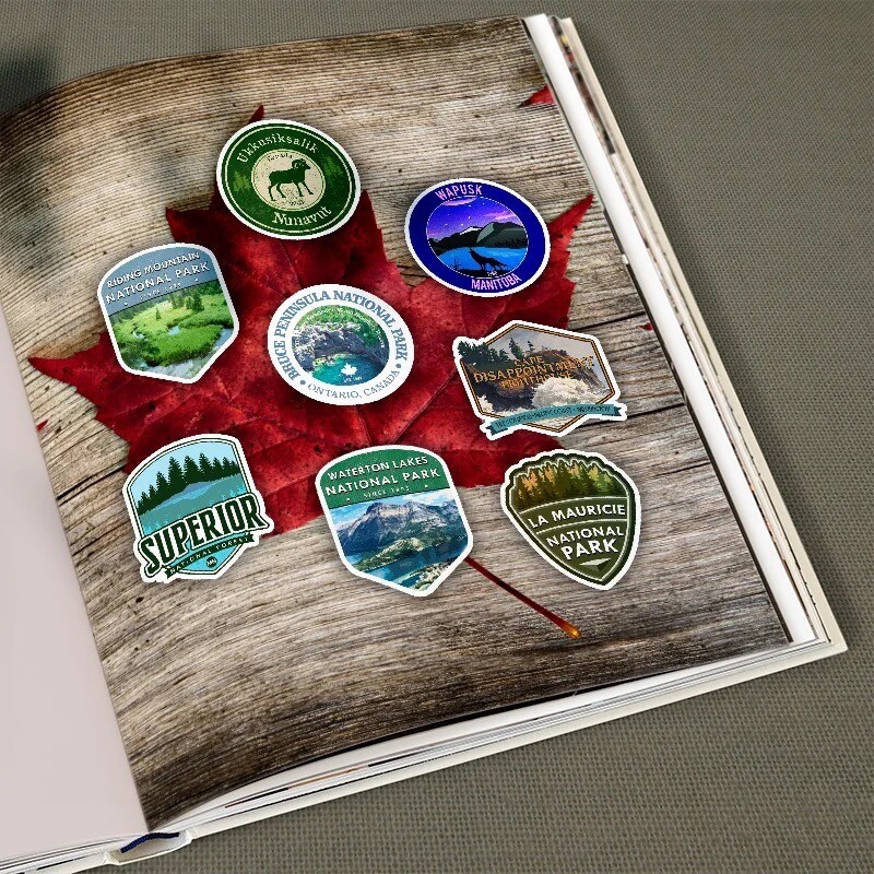 10 Random Canadian National Park Stickers Adventure Decals Laptop Free Shipping!
