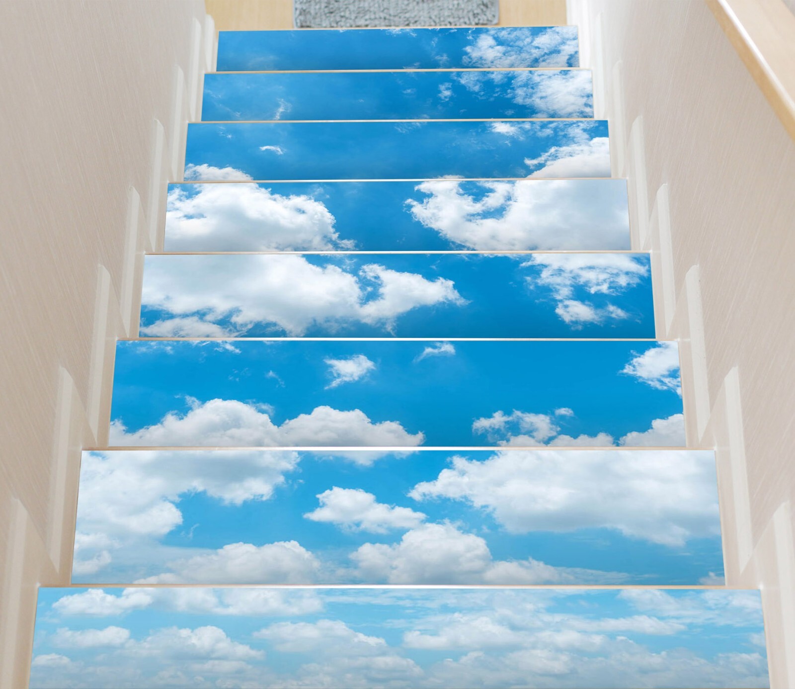 3D Blue Sky J130 Stair Risers Decoration Photo Mural Vinyl Decal Wallpaper E