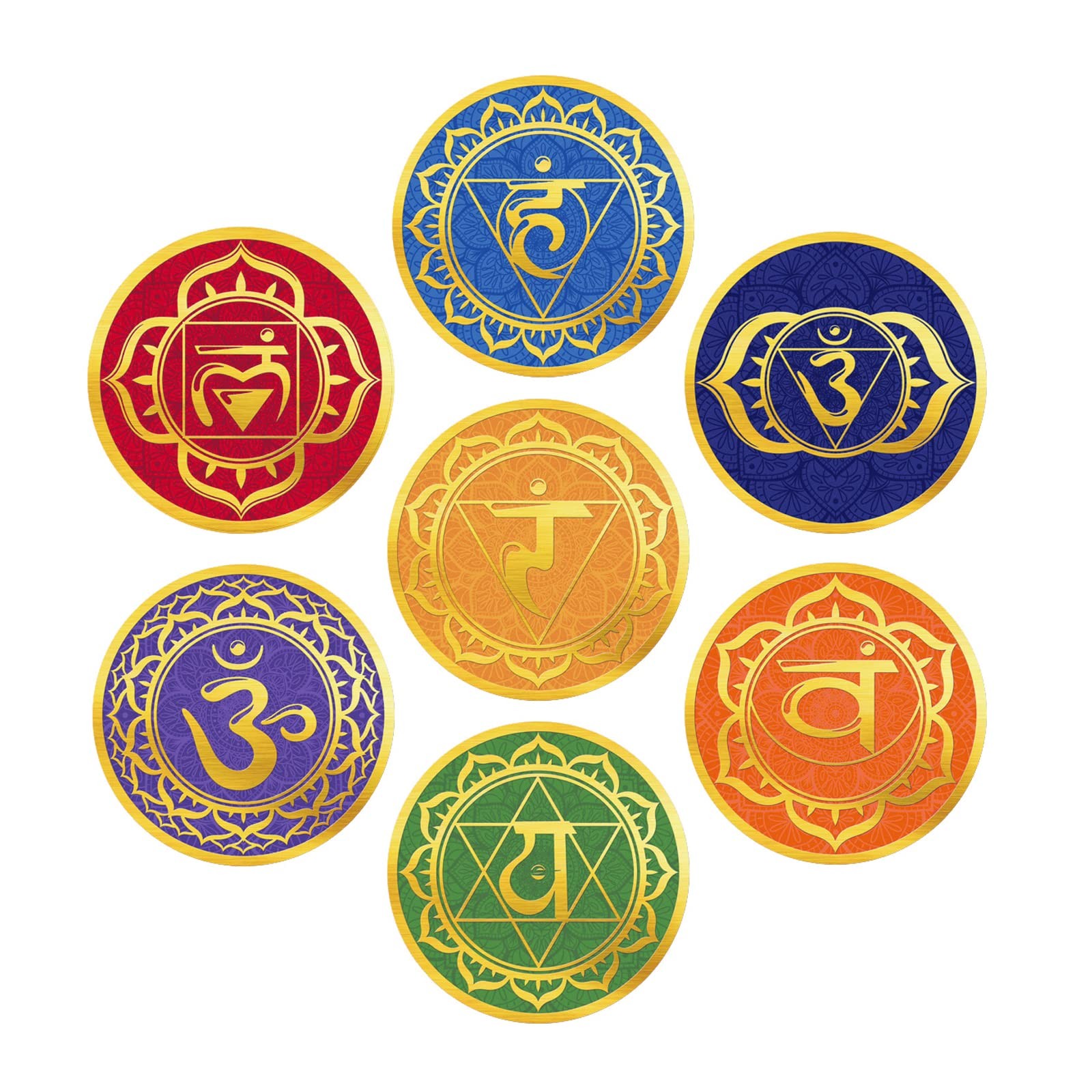 7 Sheets Chakra Wall Stickers Yoga Zen Meditation Room Wall Decals (6×6 Inch)…